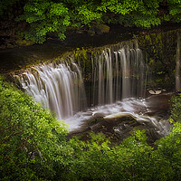 Buy canvas prints of The Sgwd Isaf Clun-gwyn waterfall by Leighton Collins