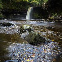 Buy canvas prints of Autumn at Sgwd Gwladus by Leighton Collins