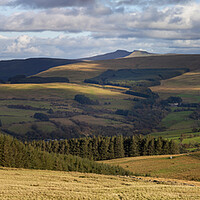 Buy canvas prints of Brecon Beacons mountains panorama by Leighton Collins