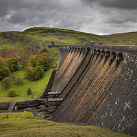 Buy canvas prints of The Claerwen reservoir dam in Powys by Leighton Collins