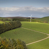 Buy canvas prints of A solitary wind turbine by Leighton Collins