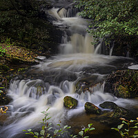 Buy canvas prints of A small waterfall in Rhayader by Leighton Collins