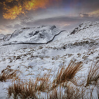 Buy canvas prints of The snow capped beauty of Cribarth mountain by Leighton Collins