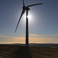Buy canvas prints of A wind turbine in Wales by Leighton Collins