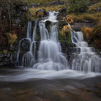 Buy canvas prints of Waterfall flowing into the River Tawe by Leighton Collins