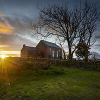 Buy canvas prints of Sunrise over the Gwrhyd chapel by Leighton Collins