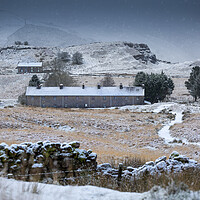 Buy canvas prints of A Winter scene at Penwyllt by Leighton Collins