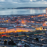 Buy canvas prints of Evening over Swansea city by Leighton Collins