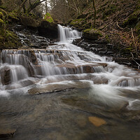 Buy canvas prints of Melincourt Brook waterfall by Leighton Collins