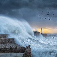 Buy canvas prints of Crashing waves at Porthcawl by Leighton Collins