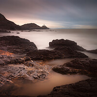 Buy canvas prints of Mumbles lighthouse and Bracelet Bay by Leighton Collins