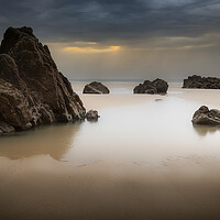 Buy canvas prints of The rocky beach at Marloes Sands in West Wales UK by Leighton Collins