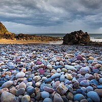 Buy canvas prints of Rotherslade Bay Pebbles by Leighton Collins