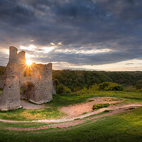 Buy canvas prints of Pennard castle Sunset by Leighton Collins