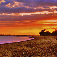 Buy canvas prints of sunset over west mersea by paul neville