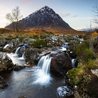 Buy canvas prints of Majestic Waterfall of Bauchaille Etive Mor by Les McLuckie