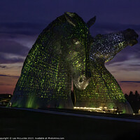 Buy canvas prints of The Kelpies Night by Les McLuckie