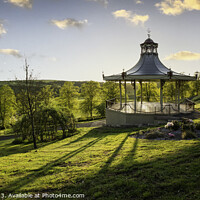 Buy canvas prints of Public park Bandstand at sunrise by Les McLuckie