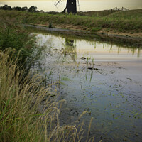 Buy canvas prints of Windmill reflections by Les McLuckie