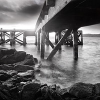 Buy canvas prints of Rusty Charm of Portencross Pier by Les McLuckie