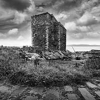 Buy canvas prints of Majestic Portencross Castle overlooking the rugged by Les McLuckie
