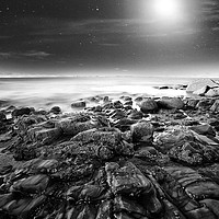 Buy canvas prints of Majestic Scottish Rocky Beach by Les McLuckie