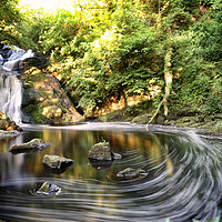 Buy canvas prints of Majestic Sandford Waterfall at Dusk by Les McLuckie