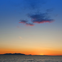 Buy canvas prints of Majestic Sunset over Arran by Les McLuckie