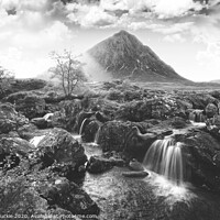 Buy canvas prints of Majestic Waterfall on Buachaille Etive Mor by Les McLuckie