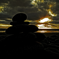 Buy canvas prints of Pebble tower #2 by Pete Moyes