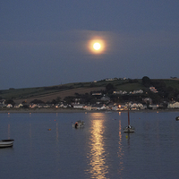 Buy canvas prints of Full Moon over Instow  by Pete Moyes