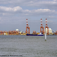 Buy canvas prints of A coastal ship passes Liverpool 2 Container Port by Frank Irwin
