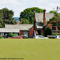 Buy canvas prints of Bowling outside the old Lever Mens' Club by Frank Irwin