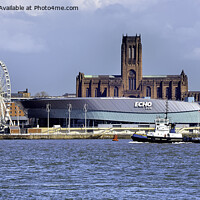 Buy canvas prints of Looking across the Mersey to Liverpool's Anglican Cathedral by Frank Irwin