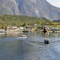 Buy canvas prints of Going ashore in Eidfjord by Frank Irwin