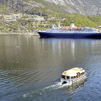 Buy canvas prints of Going ashore in Eidfjord by Frank Irwin