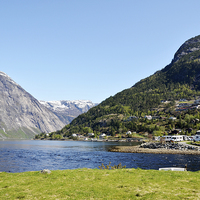 Buy canvas prints of Typical Norwegian scenery. by Frank Irwin