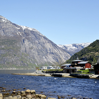 Buy canvas prints of Eidfjord from cruise ship by Frank Irwin