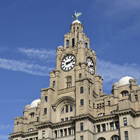 Buy canvas prints of Liverpool Liver Building top by Frank Irwin