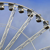Buy canvas prints of Fairground Ferris Wheel by Frank Irwin