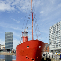 Buy canvas prints of Planet Liverpools Old bar lightship by Frank Irwin
