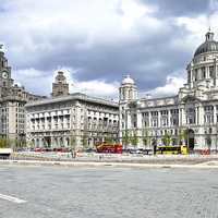 Buy canvas prints of Liverpools Iconic Waterfront - The three Graces by Frank Irwin