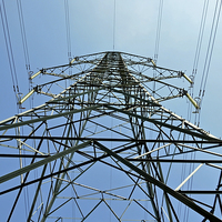 Buy canvas prints of Transmission Tower - Pylon from beneath. by Frank Irwin