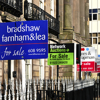 Buy canvas prints of Colourful ‘For sale’ signs by Frank Irwin