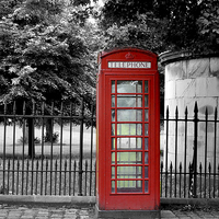 Buy canvas prints of Colour popped telephone box by Frank Irwin