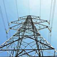 Buy canvas prints of A mighty pylon from below by Frank Irwin