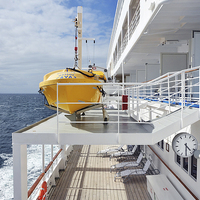 Buy canvas prints of Small lifeboats aboard a cruise liner by Frank Irwin