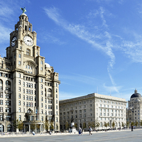 Buy canvas prints of Liverpools Iconic Waterfront - The Three Graces by Frank Irwin