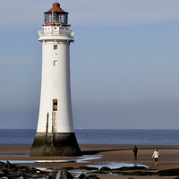 Buy canvas prints of Perch Rock lighthouse at New Brighton by Frank Irwin