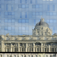 Buy canvas prints of Super reflections on a building. by Frank Irwin